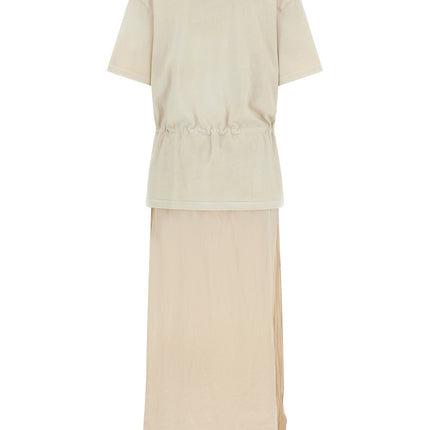 Haikure Beige Cotton Long Dress