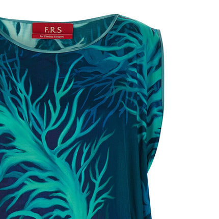 F.R.S. - FOR RESTLESS SLEEPERS Blue Viscose Long Dress