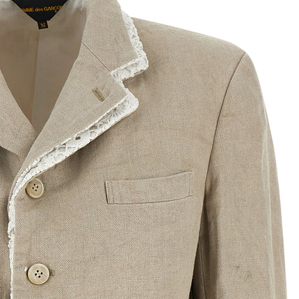 Comme Des Garçons Beige Linen Blazer