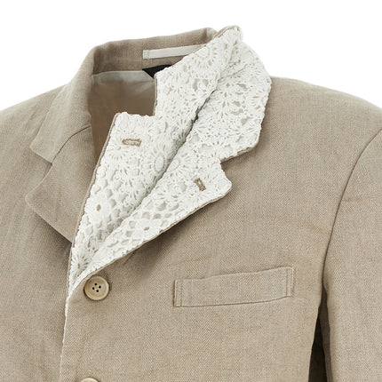 Comme Des Garçons Beige Linen Blazer