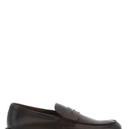 Doucal's Brown Calfskin Slip-On Loafers
