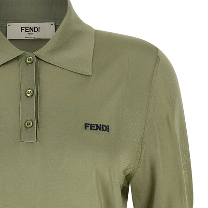 Fendi Bicolor Viscose Polo Shirt