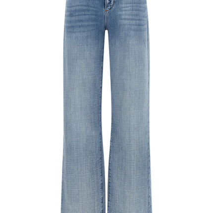 L'Agence Blue Cotton Straight-Leg Jeans