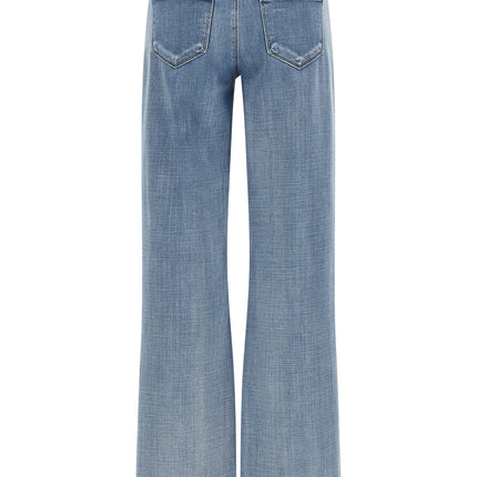 L'Agence Blue Cotton Straight-Leg Jeans