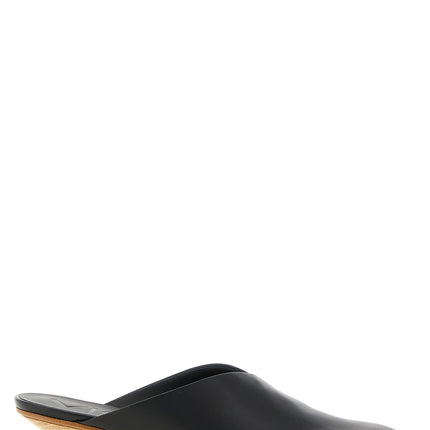 VICINI Black Calfskin Mid Heel Pumps