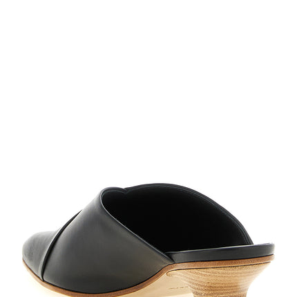VICINI Black Calfskin Mid Heel Pumps