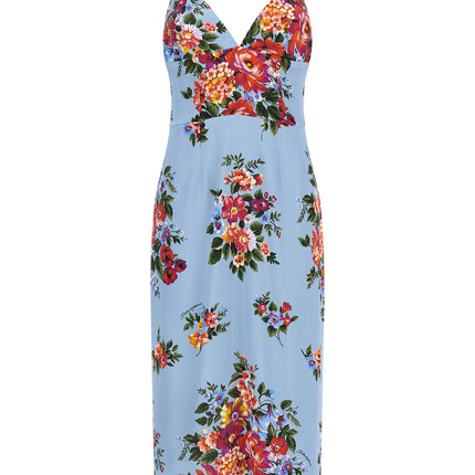 Dolce & Gabbana Blue Viscose Midi Dress