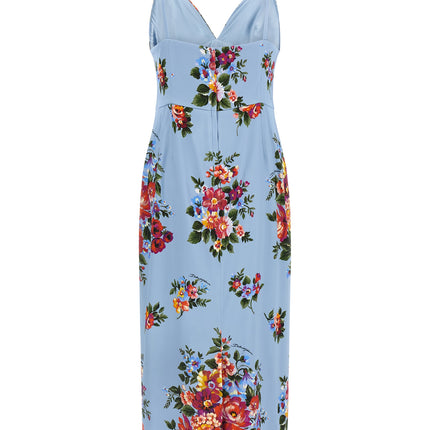 Dolce & Gabbana Blue Viscose Midi Dress