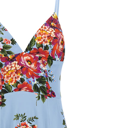 Dolce & Gabbana Blue Viscose Midi Dress