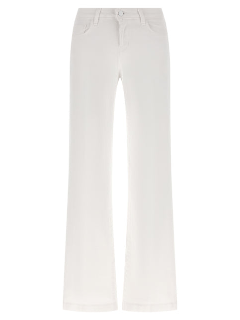 L'Agence White Cotton Straight-Leg Jeans