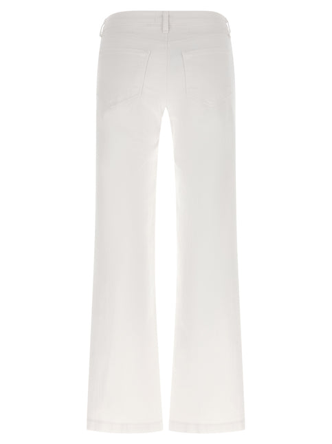 L'Agence White Cotton Straight-Leg Jeans