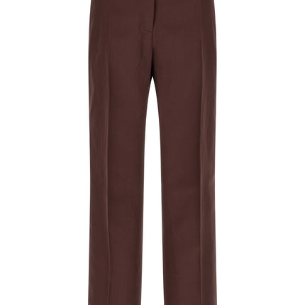 Alberto Biani Brown Viscose Casual Pants