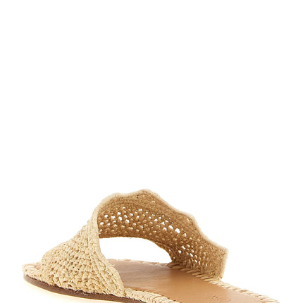 ODISSI Beige Viscose Slides