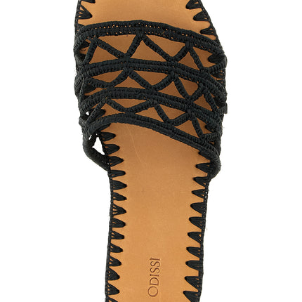 ODISSI Black Viscose Slides