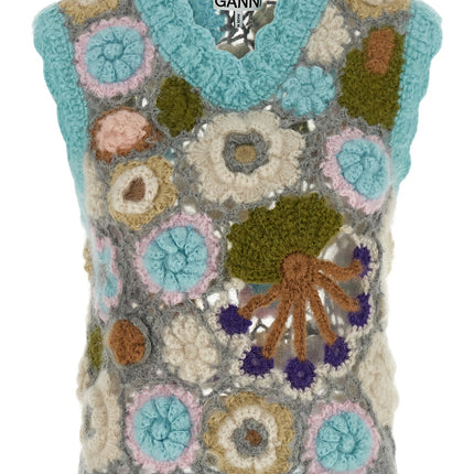 Ganni Multicolor Wool Sleeveless Jacket