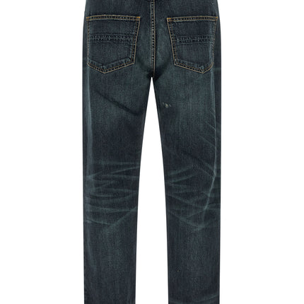 Namacheko Blue Cotton Straight-Leg Jeans