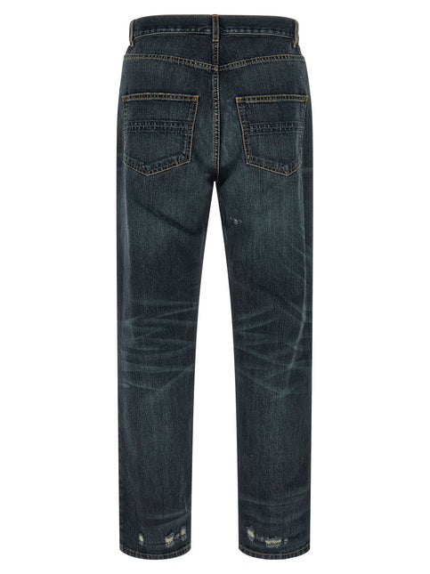 Namacheko Blue Cotton Straight-Leg Jeans
