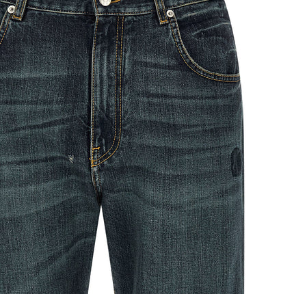 Namacheko Blue Cotton Straight-Leg Jeans