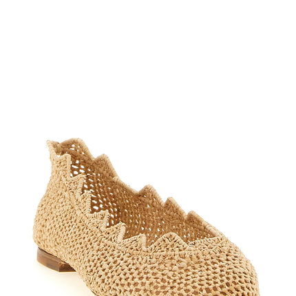 ODISSI Beige Viscose Ballet Flats