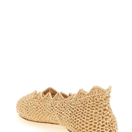ODISSI Beige Viscose Ballet Flats