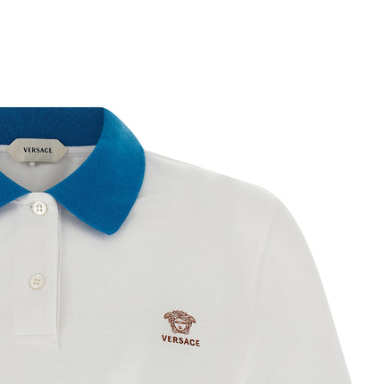 Versace Blue Cotton Polo Shirt