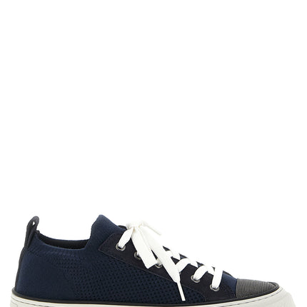Brunello Cucinelli Blue Cotton Low Top Sneakers