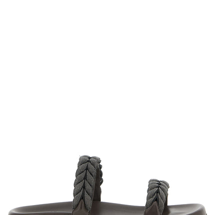 Brunello Cucinelli Brown Leather Slides