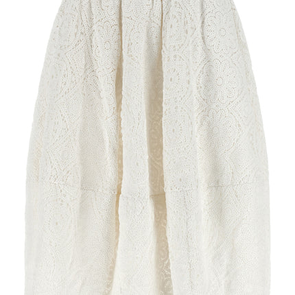 Comme Des Garçons White Cotton Midi Skirt