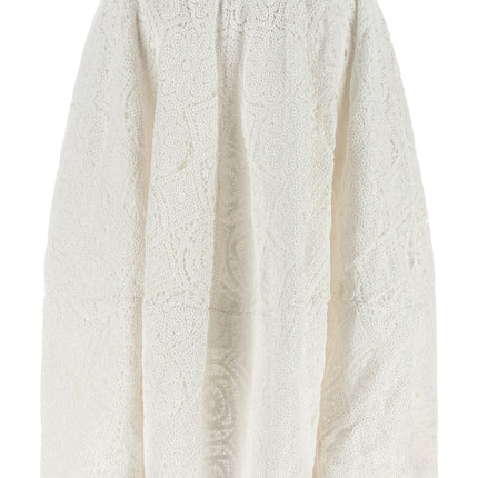 Comme Des Garçons White Cotton Midi Skirt