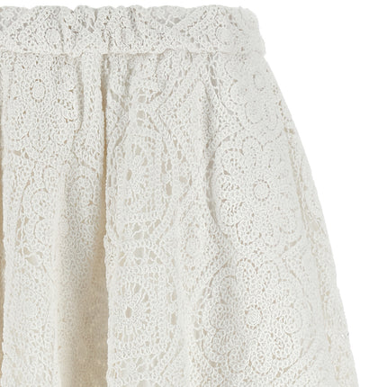 Comme Des Garçons White Cotton Midi Skirt