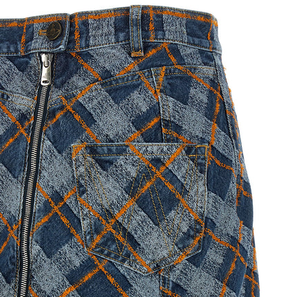 Vivienne Westwood Blue Cotton Long Skirt