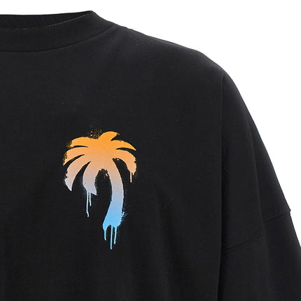 Palm Angels Black Cotton T-Shirt