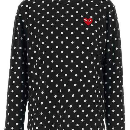Comme Des Garçons Play Black Cotton Long Sleeve T-Shirt