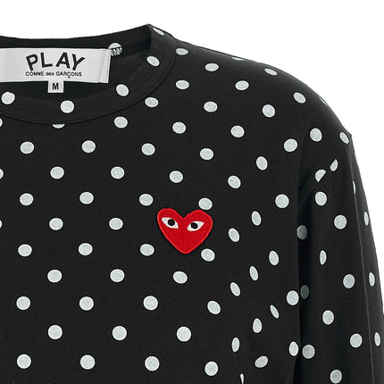 Comme Des Garçons Play Black Cotton Long Sleeve T-Shirt