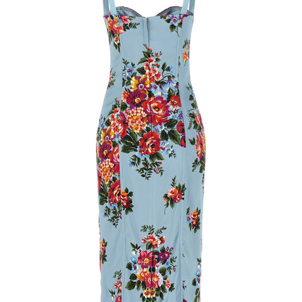 Dolce & Gabbana Blue Viscose Midi Dress