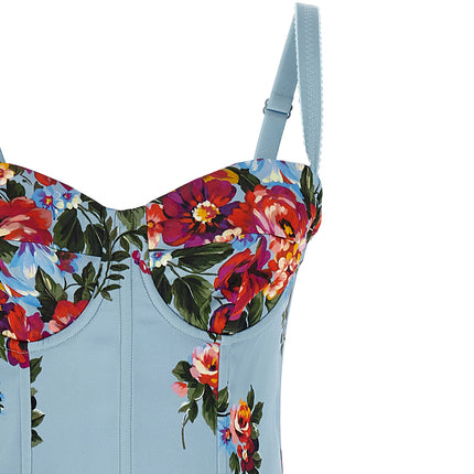 Dolce & Gabbana Blue Viscose Midi Dress