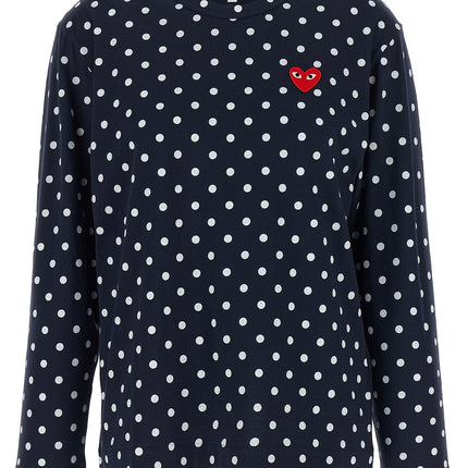 Comme Des Garçons Play Blue Cotton Long Sleeve T-Shirt