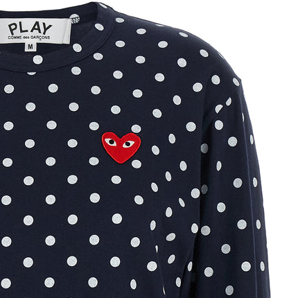 Comme Des Garçons Play Blue Cotton Long Sleeve T-Shirt