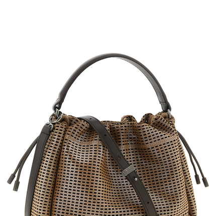 Brunello Cucinelli Brown Calfskin Handbag