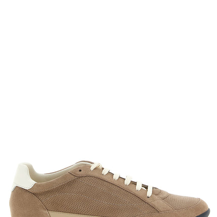 Brunello Cucinelli Beige Calfskin Low Top Sneakers