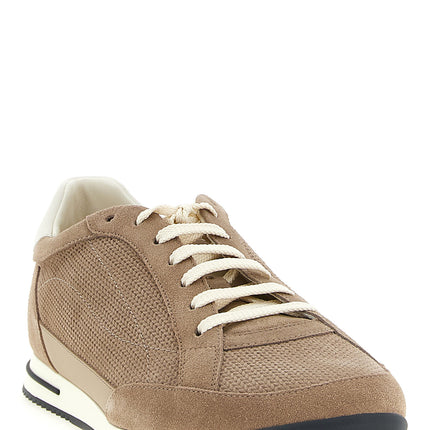 Brunello Cucinelli Beige Calfskin Low Top Sneakers