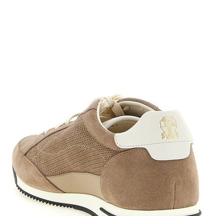 Brunello Cucinelli Beige Calfskin Low Top Sneakers