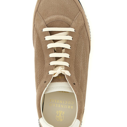 Brunello Cucinelli Beige Calfskin Low Top Sneakers