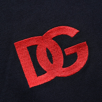 Dolce & Gabbana Black DG Logo Print Short Sleeve Polo T-shirt