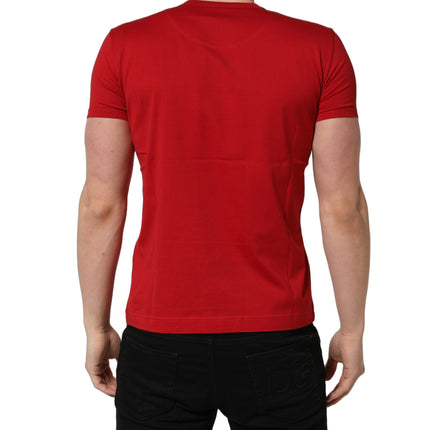 Dolce & Gabbana Red Goodluck 2023 Cotton Crew Neck T-shirt