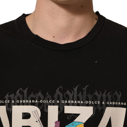 Dolce & Gabbana Black Tropical "IBIZA" Men Crew Neck T-shirt