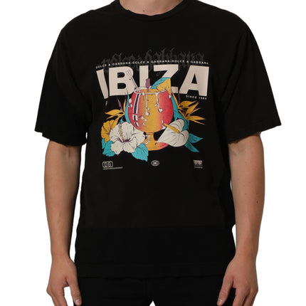 Dolce & Gabbana Black Tropical "IBIZA" Men Crew Neck T-shirt