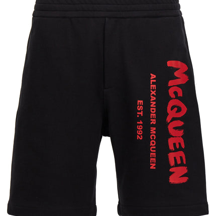 Alexander McQueen Black Cotton Bermuda Shorts