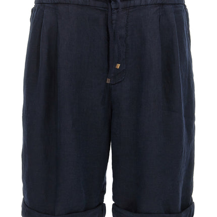 Brunello Cucinelli Blue Linen Bermuda Shorts