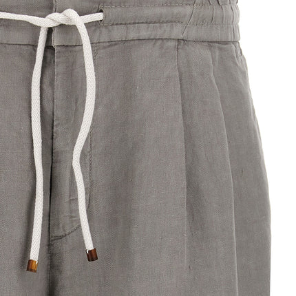Brunello Cucinelli Gray Linen Bermuda Shorts